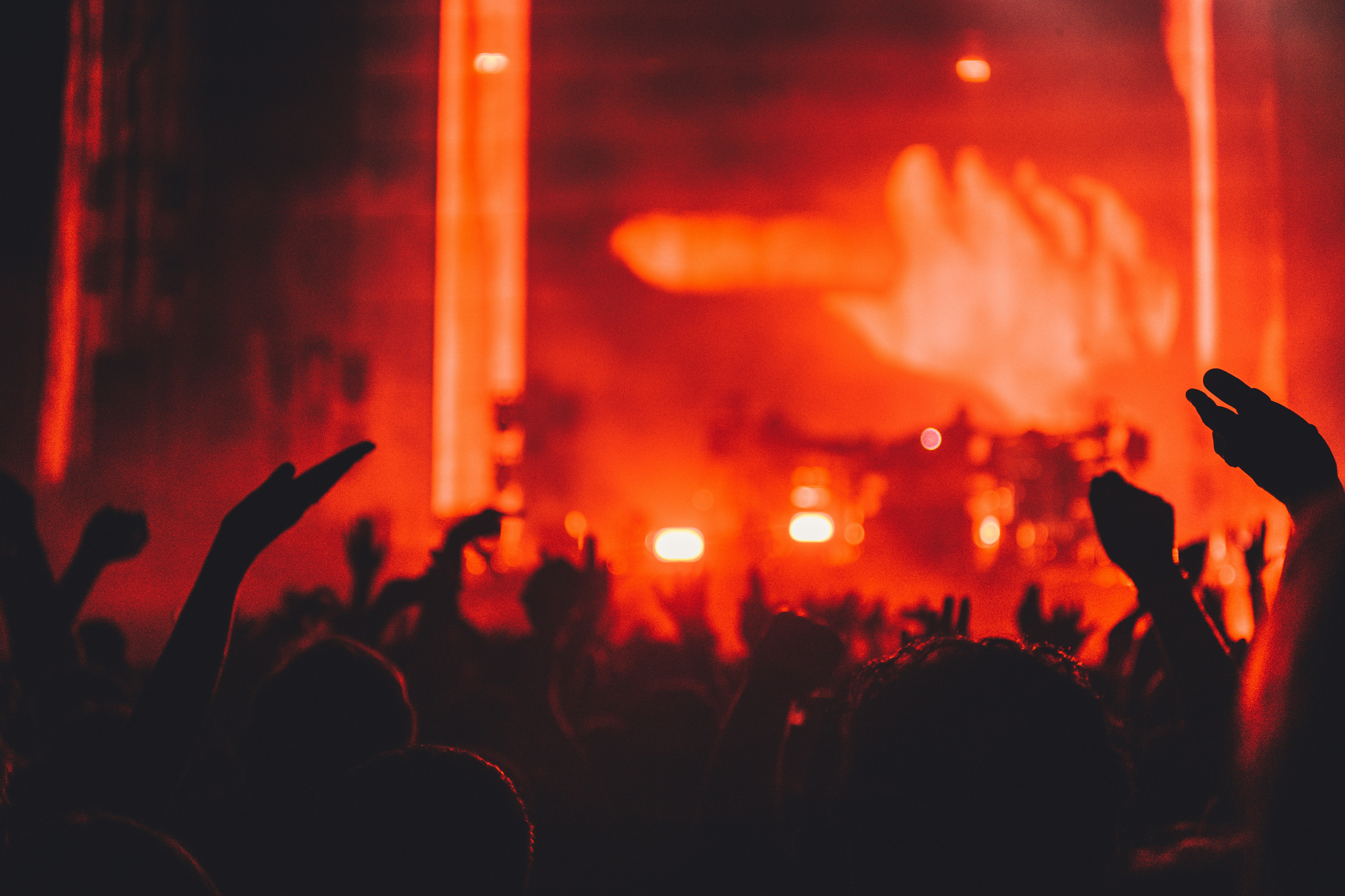 crowd hands up